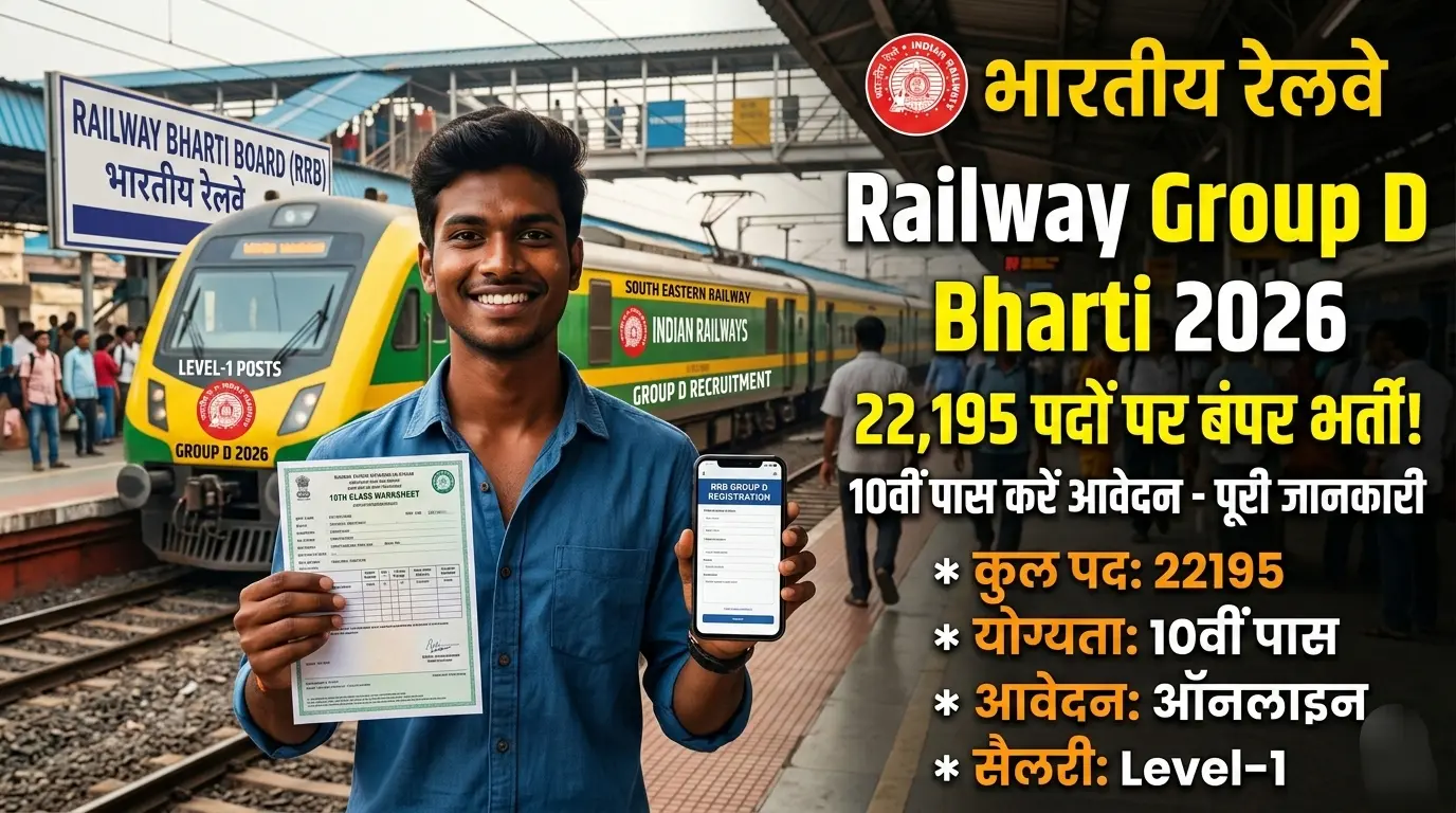 Railway Group D Bharti 2026 Notification for 22195 Posts
