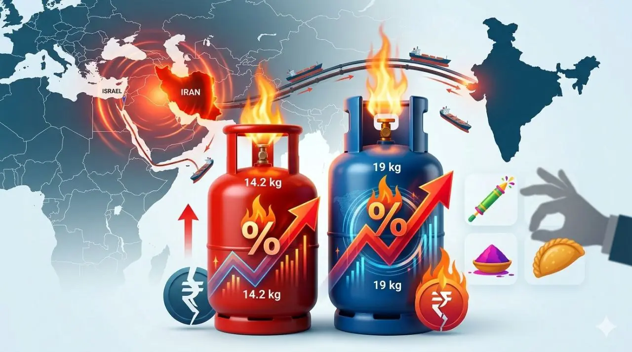 LPG gas cylinder price hike 2025 due to Iran Israel war domestic and commercial rate increase