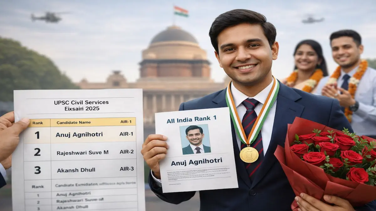 UPSC Civil Services Final Result 2025 topper Anuj Agnihotri and selected candidates list